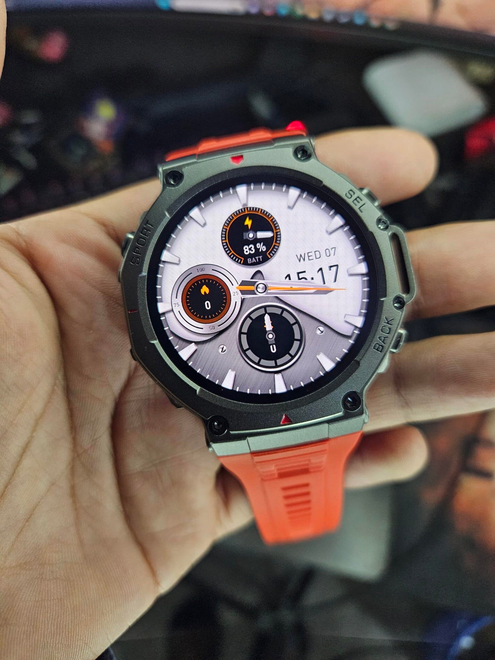 Smartwatch DM58 Sumergible GPS integrado correa roja